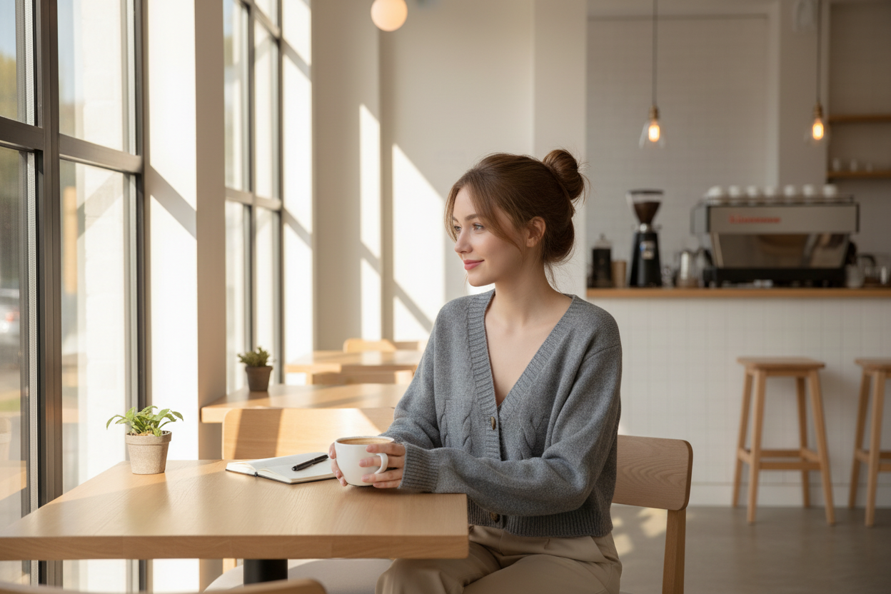 Grey Cable Knit Cardigan - Scandinavian Cafe Style